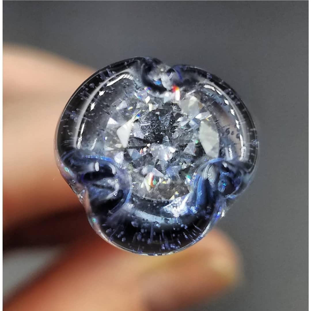 Purple Diamond Cut Crystals