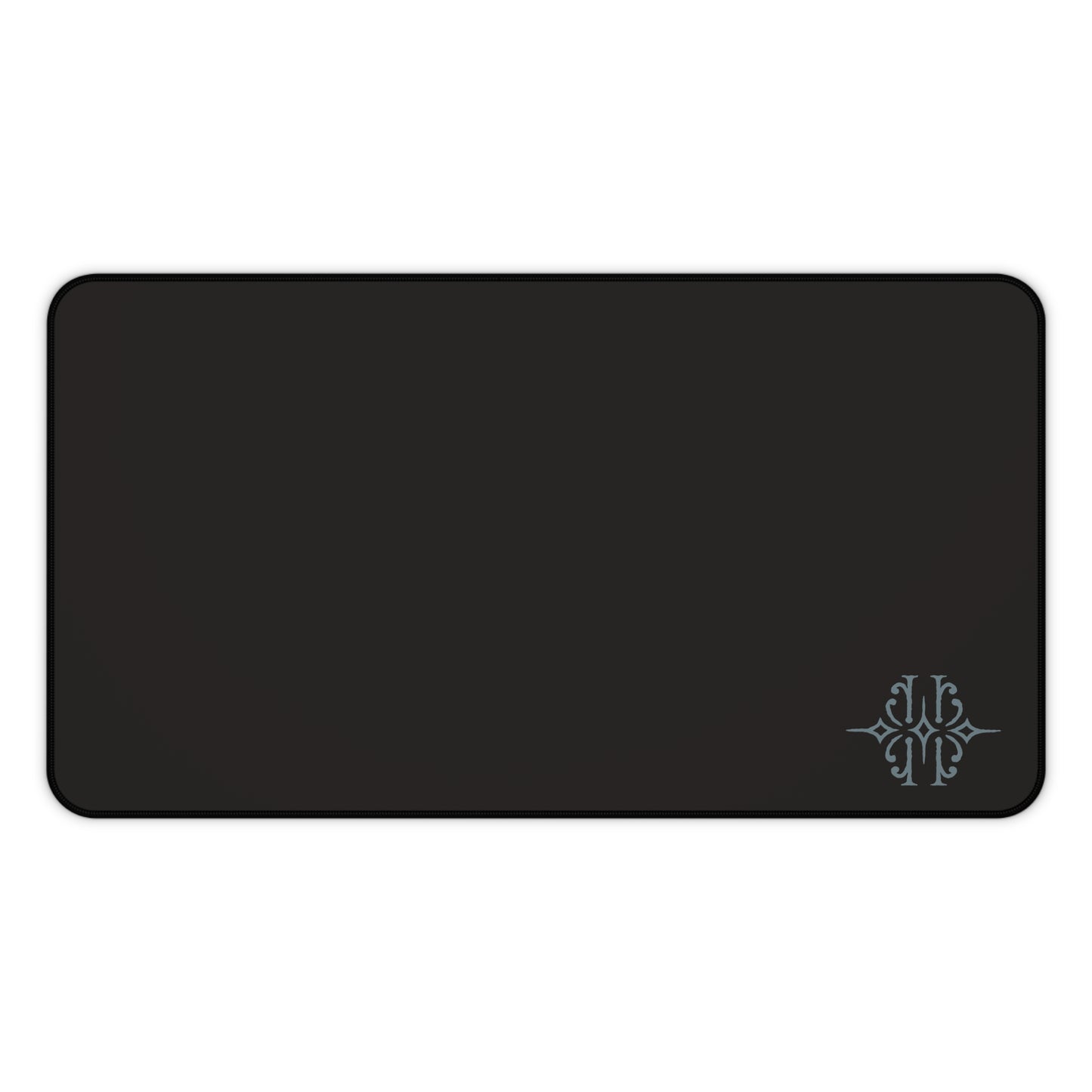 Black Desk Mat with Subtle Monogram Accent – Minimalist Office Mouse Pad