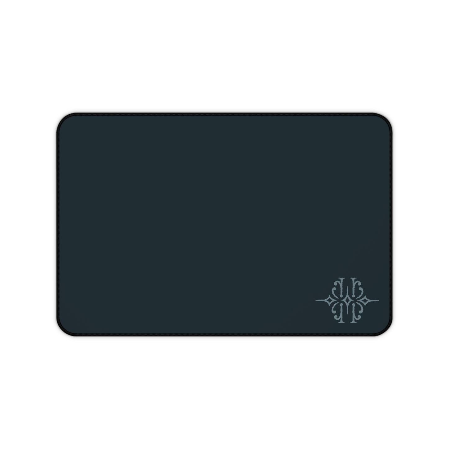 Minimal Dark Desk Mat — Large Ergonomic Mouse Pad with Subtle Monogram