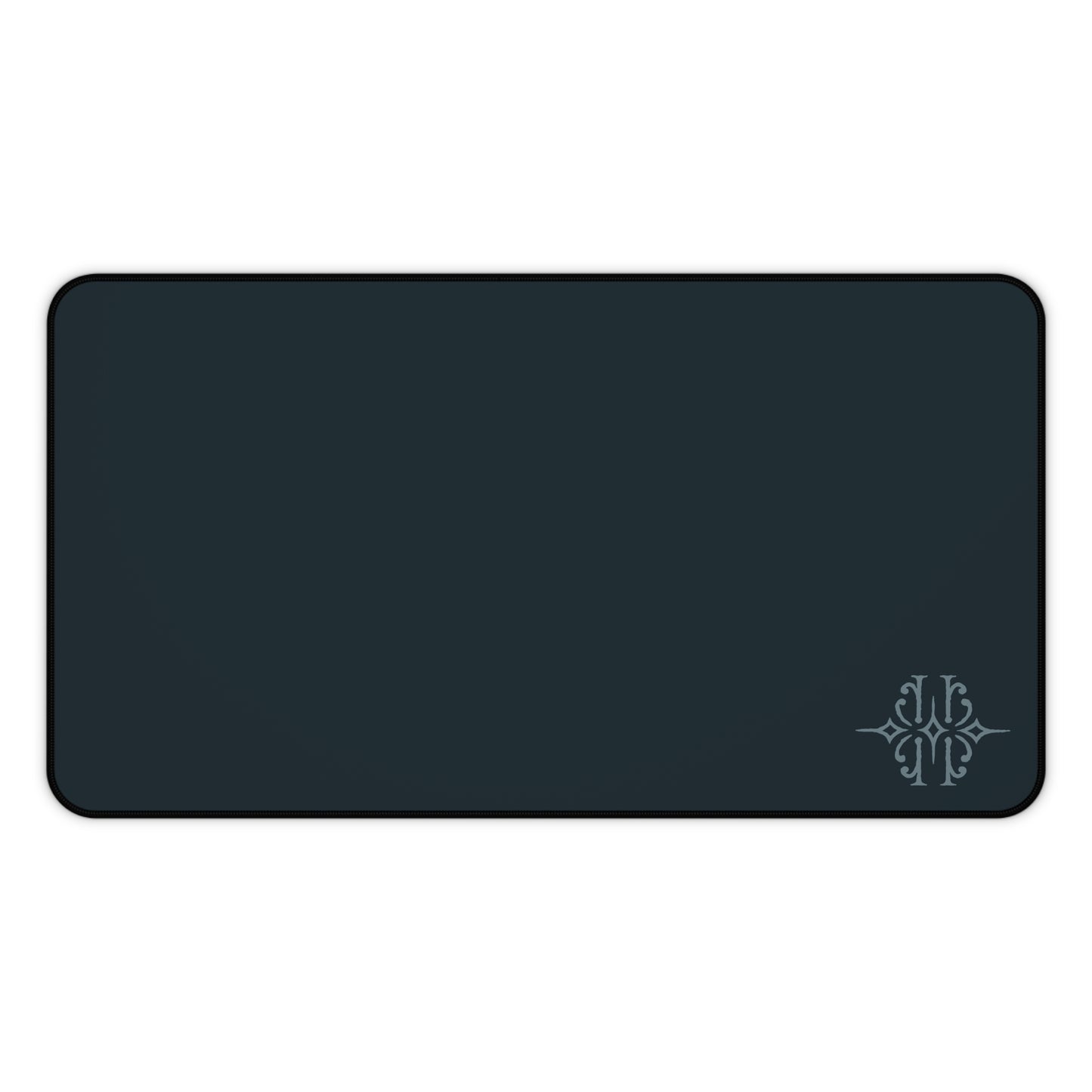 Minimal Dark Desk Mat — Large Ergonomic Mouse Pad with Subtle Monogram