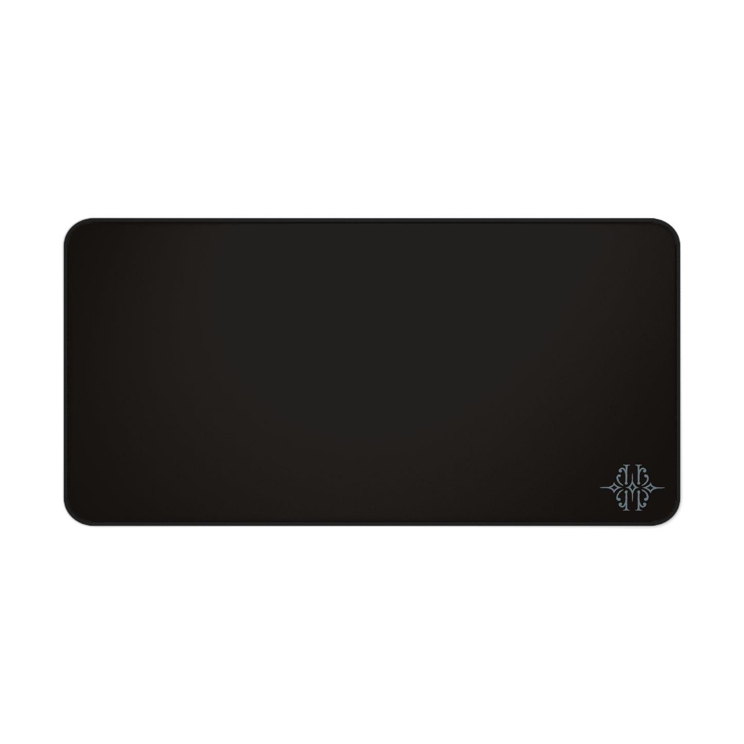 Black Desk Mat with Subtle Monogram Accent – Minimalist Office Mouse Pad